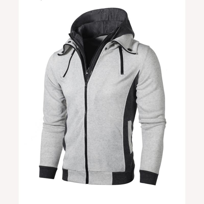 New Double-pull Hooded Casual Men s Cardigan Sweater S