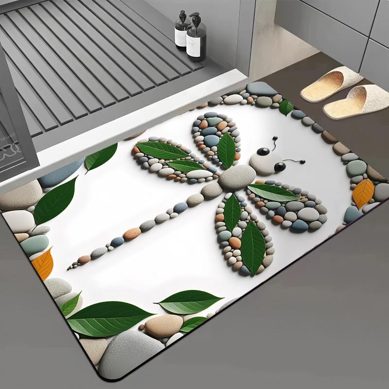 Cartoon Pebble Bathroom Diatomaceous Earth Floor Mat Absorbent Door Mat Entrance Mat Anti Slip Fast Drying Living Room Carpet