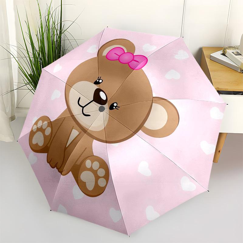 1pc Bear Heart Themed High-quality Umbrella,Automatic Opening and Closing Umbrella,Multi-functional Umbrella G0811167