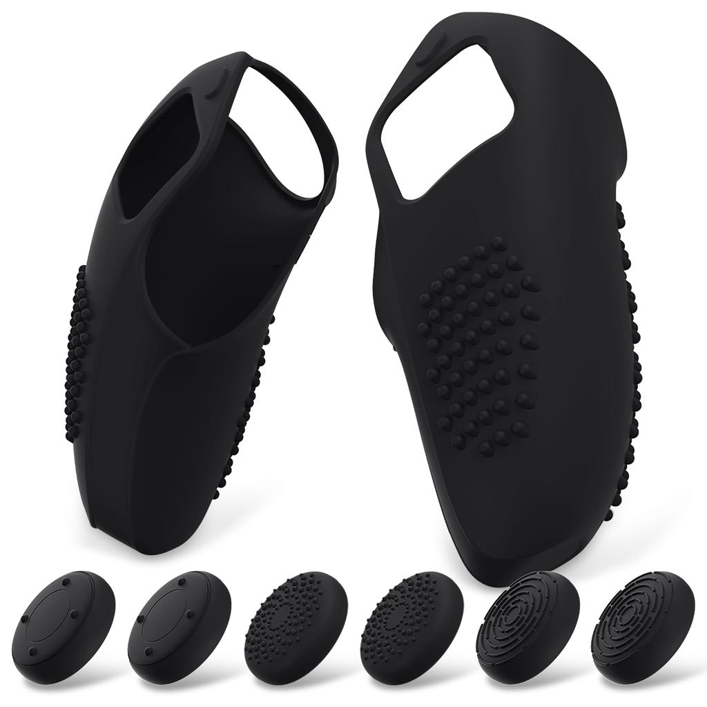 PlayVital Controller PS5 Ergonomico Morbido Silicone Design Diviso per Presa Include Tappi per Stick Analogici per PS5 Compatibile con Dock di Ricarica