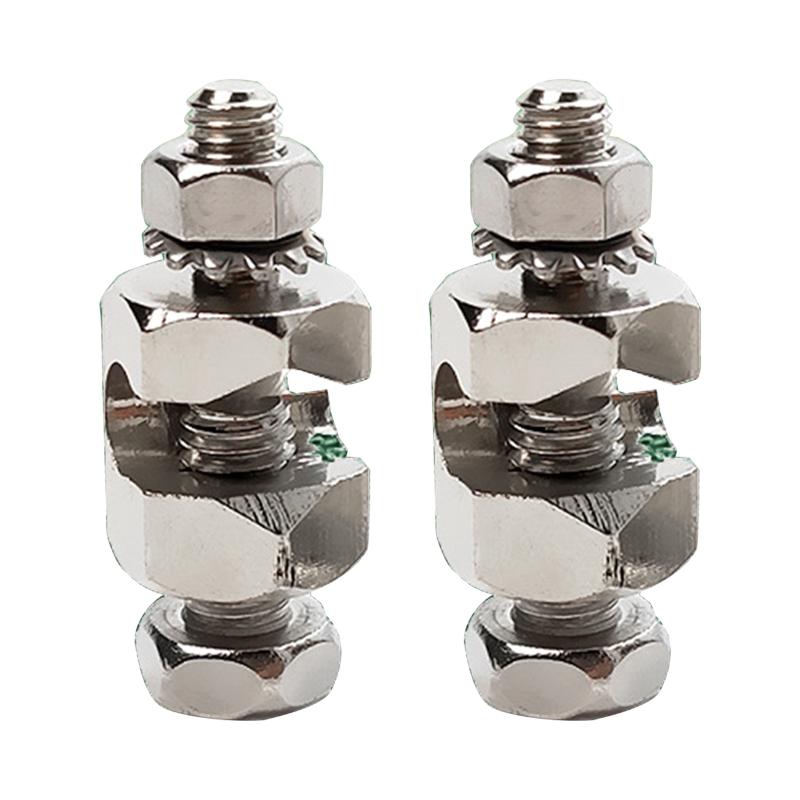 2 Pcs Solar Panel Photovoltaic Bolt-On Coupling Earthing Ground Lug Solar Panel Fasteners Clip for Bare Wires and Pipe 1