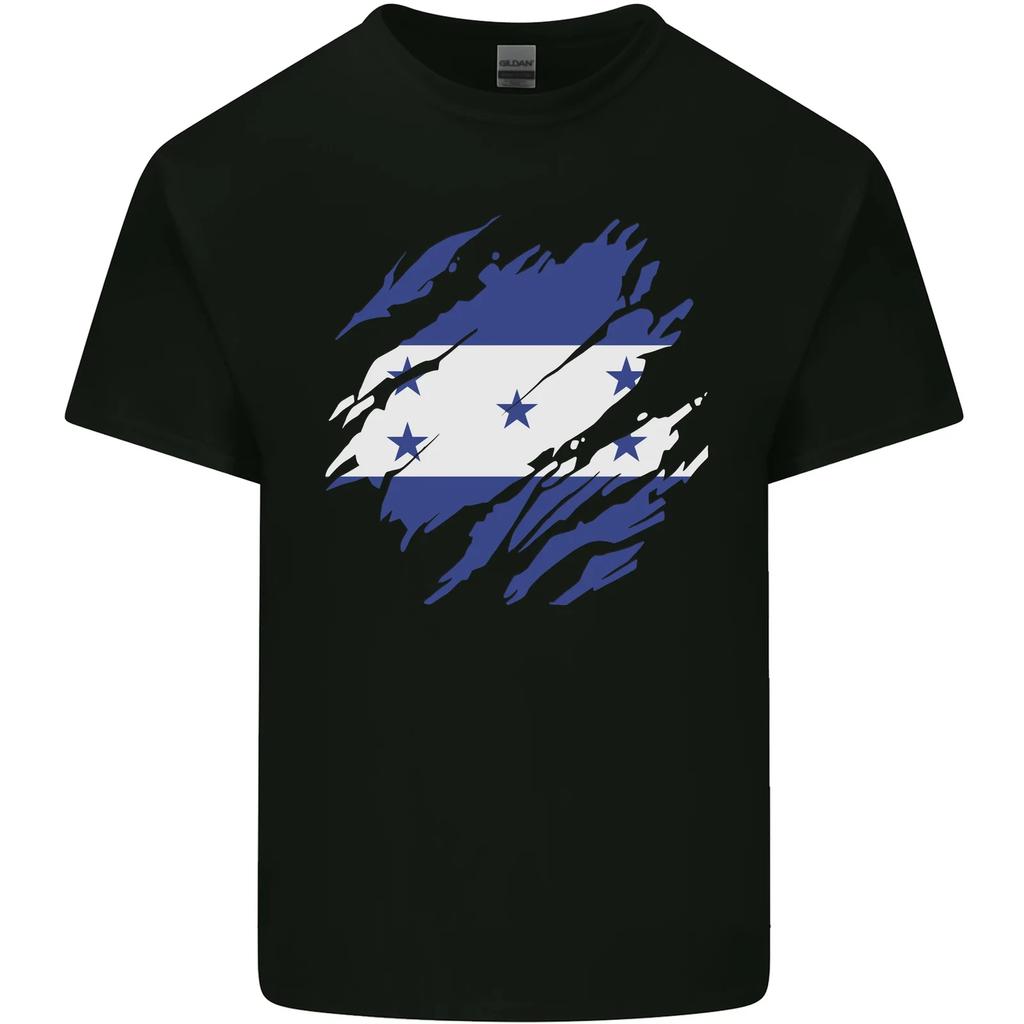 Torn Honduras Flag Honduran Day Football Kids T-Shirt Childrens