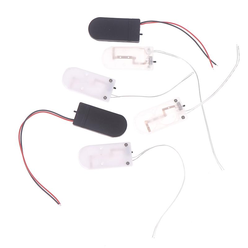10Pcs For Cr2032 Button Coin Cell Battery Holder Case Cover With On-Off Switch+10/15Cm Leads Wire Battery Box Dual Slots