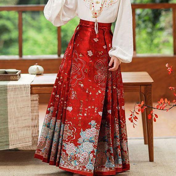 2026 Modern Ma Mian Qun Children's Chinese Hanfu Tang Suit Skirt for Girls - Ancient Style, Spring/Autumn Collection