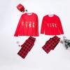 European & American Autumn/Winter Long-Style Couple Set with Red Socks - Christmas Atmosphere Long Sleeve Casual Wear