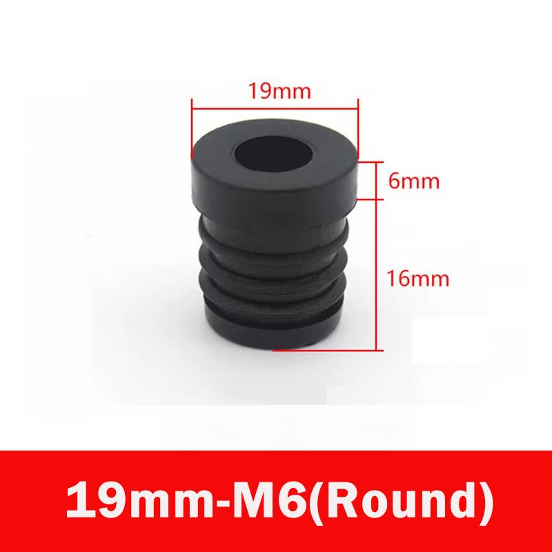 4/8pc Black Square/Round Plastic Pipe Plugs Furniture Leg Feet With M6 M8 M10 Nut Hole Tube Blanking End Inserts Caps Pipe Cover
