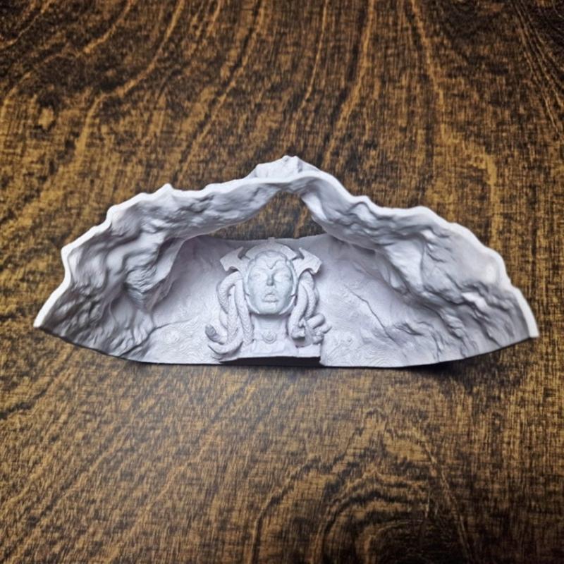 Shrimp Breeding Cave Hide Place Mythical Medusa Fish Tanks Decoration for Aquariums With Mythological Artwork