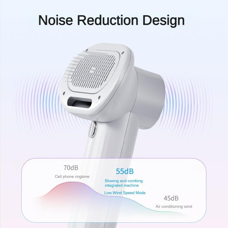 Tragbarer Haarkamm mit Heißluft für Haustiere, Intelligenter Haustier-Haartrockner, Haushaltspusten und Kämmen, Integrierte Maschine