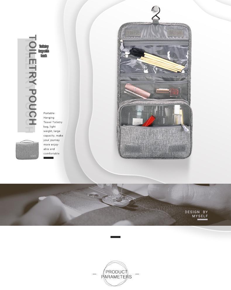 Bei Lian Portable Makeup and Skincare Travel Bag with Hook and Wet/Dry Separation