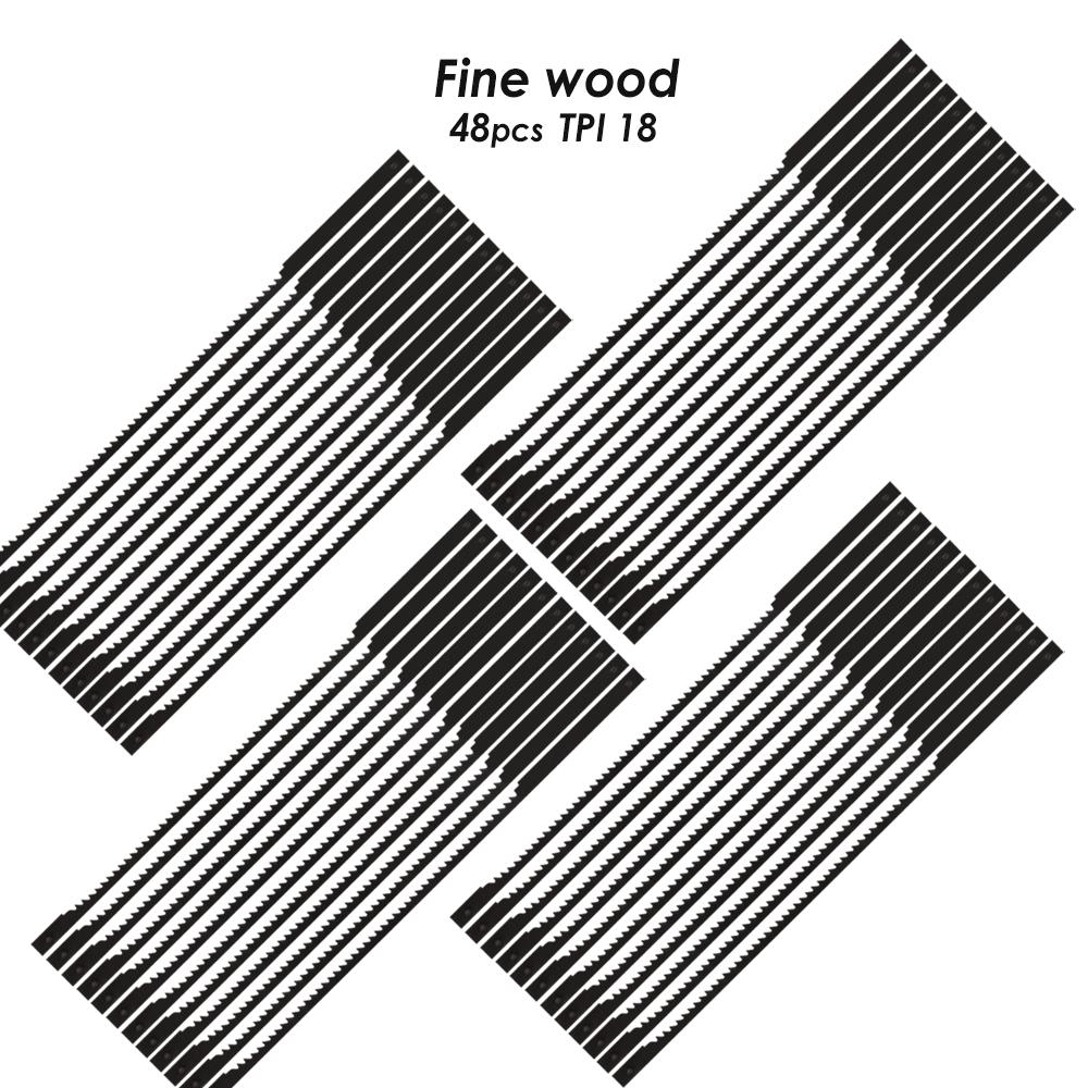 TASP 48pcs 4 Inch 105mm Pinned Scroll Saw Blades Wood Cutting for Dremel Moto Saw
