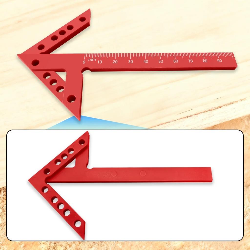 Precision Center Finder Line Gauge 45/90° Angle Marking Ruler Plastic Aluminum Alloy Woodworking Tool for Carpenters
