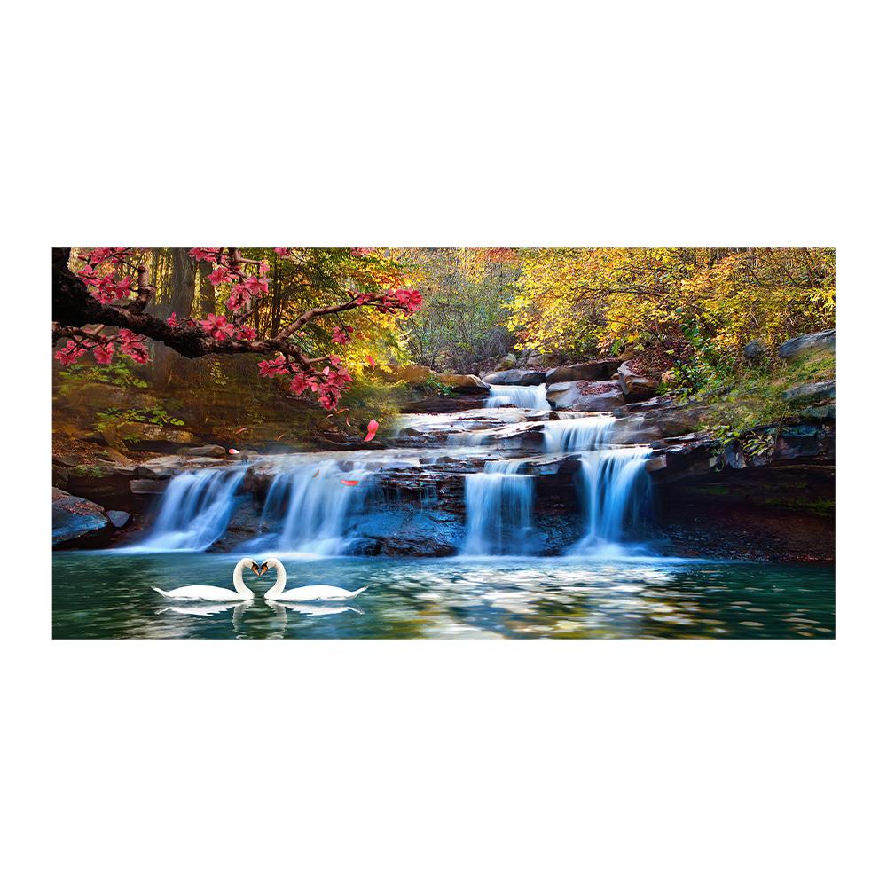 

Водопад Лес Лебедь Холст Картина Украшение Дома Постеры и Принты Настенное Искусство Для Гостиной Спальни Художественный Декор 20x40cm NoFrame