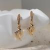 1 Pair Fashion Conch/wings Dangle Earrings for Women Zirconia Earring Jewelry Wedding Party Accessories