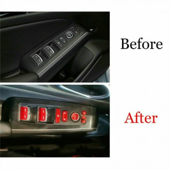 Aluminum 13X Red Window Lift Switch Panel Sticker Trim For Honda Civic 2022 11th