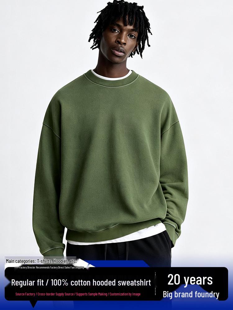 Unisex Solid Color Round Neck Sweatshirt – Loose, Casual, Long Sleeve Top