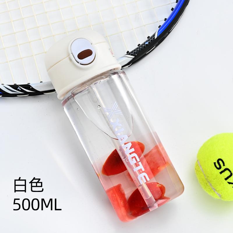 Water bottle summer large-capacity plastic water cup with straw anti-drop transparent small portable boys and girls sports