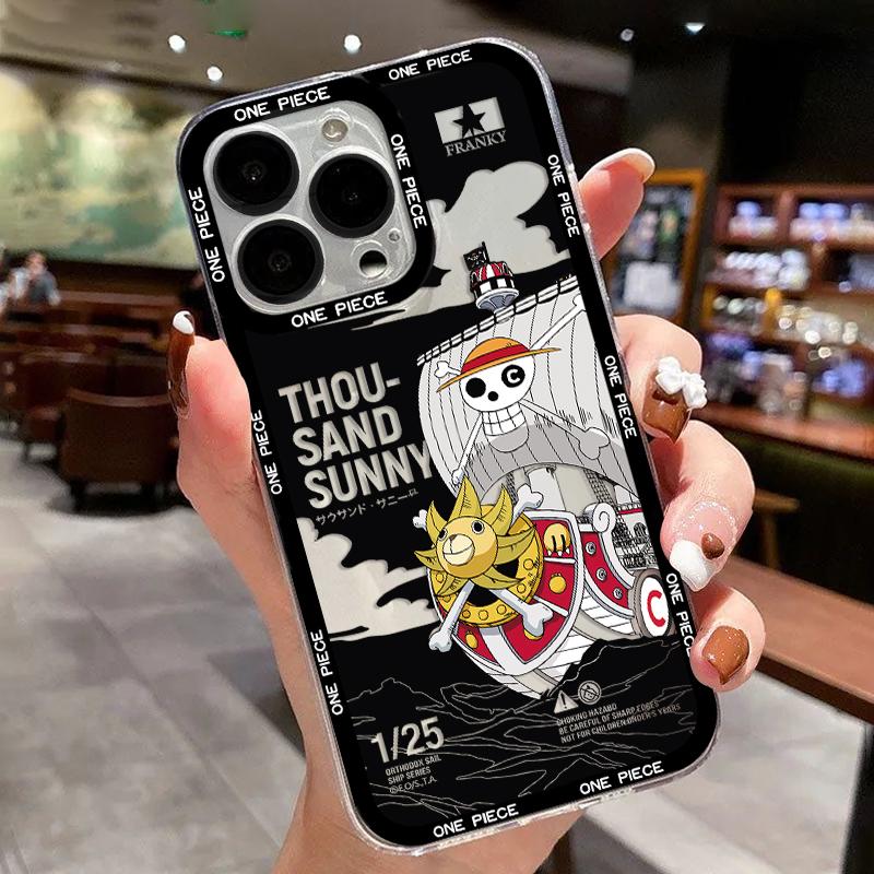 Japanese Anime L-Luffys LOGO Case For iPhone 16 15 14 13 12 11 Mini Pro Max X XR XSMax 7 8 Plus SE20 Ones Pieces Clear Cover
