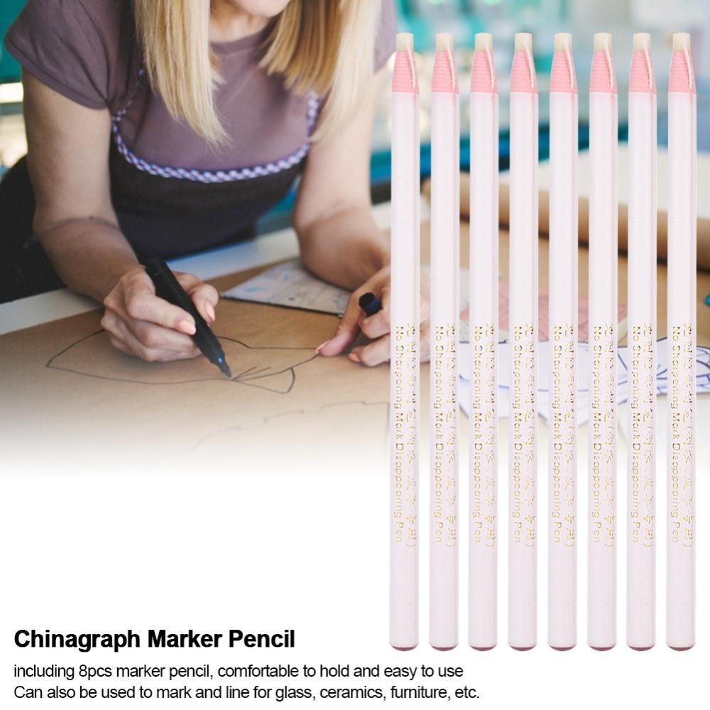 12PCS Multi-Purpose Peel Off Wax Pencil White Grease Pencils Chinagraph Marker Pencil Marking