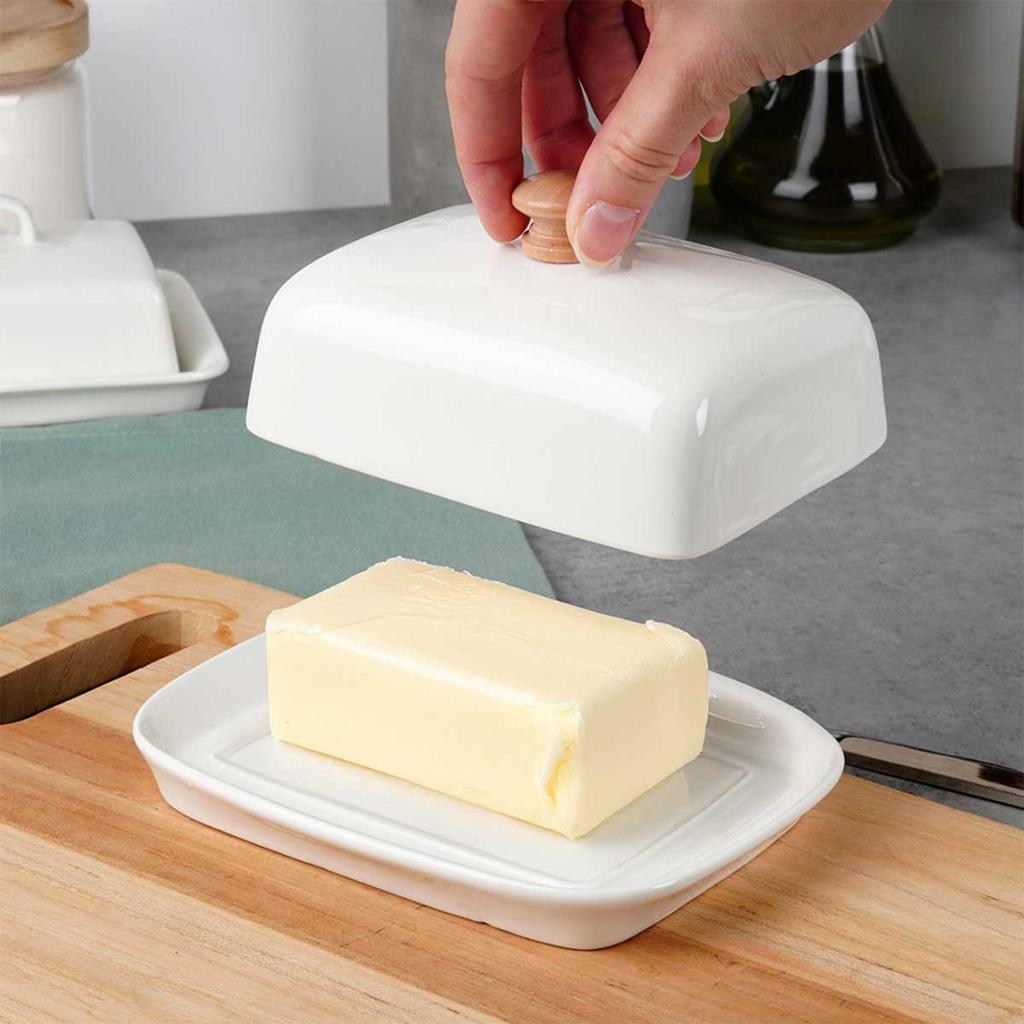 BUTTER DISH CERAMIC BUTTER DISH WHITE 139678