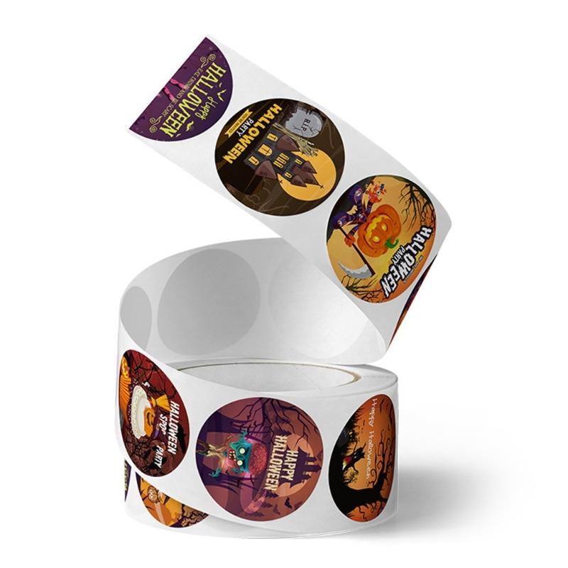 500-Count Halloween Stickers Halloween Labels Gift Sealing Stickers Self-adhesive Gift Wrap Stickers Halloweens Supplies