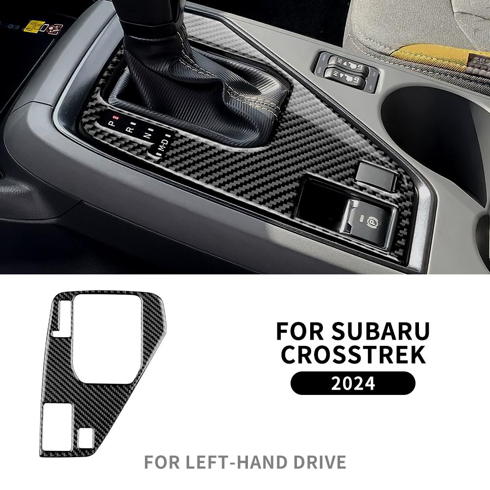 For USDM For Subaru Crosstrek Impreza 2025 Real Soft Carbon Fiber LHD Sticker Car Gear Shift Panel Interior Trim Accessories