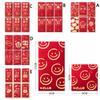 6Pcs Square Rectangle Chinese New Year Red Envelope Shining Lucky Money Bag  2024 Year of Dragon