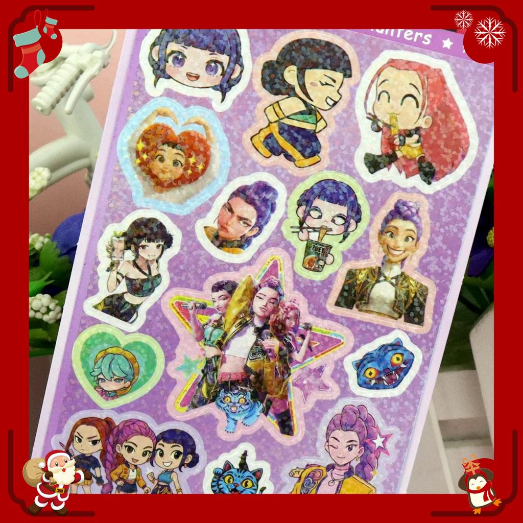 10pcsK-Pop Demon Hunters Laser Stickers - Anime & Cartoon Style, Cute  Creative Stickers for School Supplies and Home Decoration