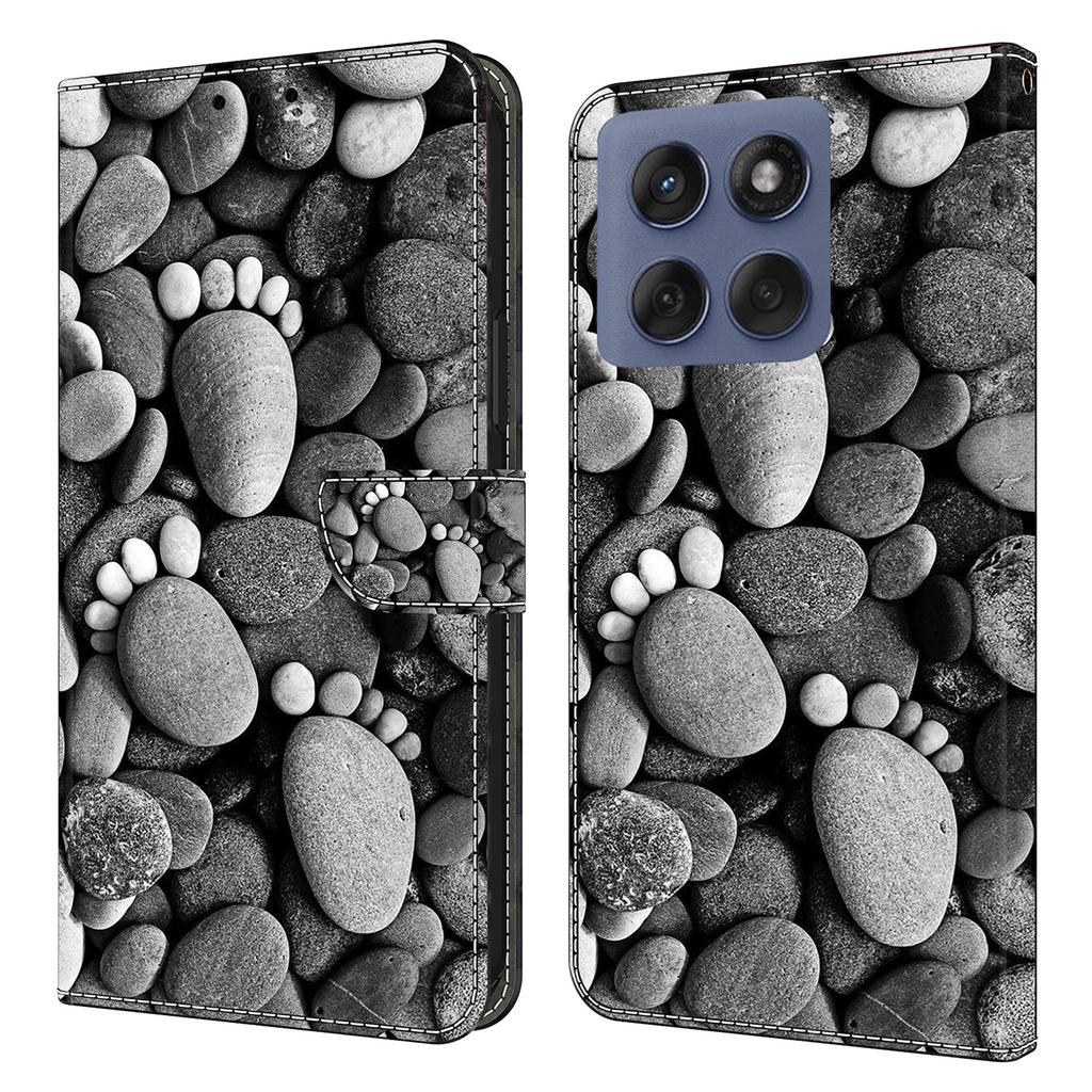 Pro Motorola Edge 60 Fusion 5G/Edge 60 5G Pouzdro Peněženka Stojan Vzorový Tisk PU Kůže Vyklápěcí Kryt na Telefon