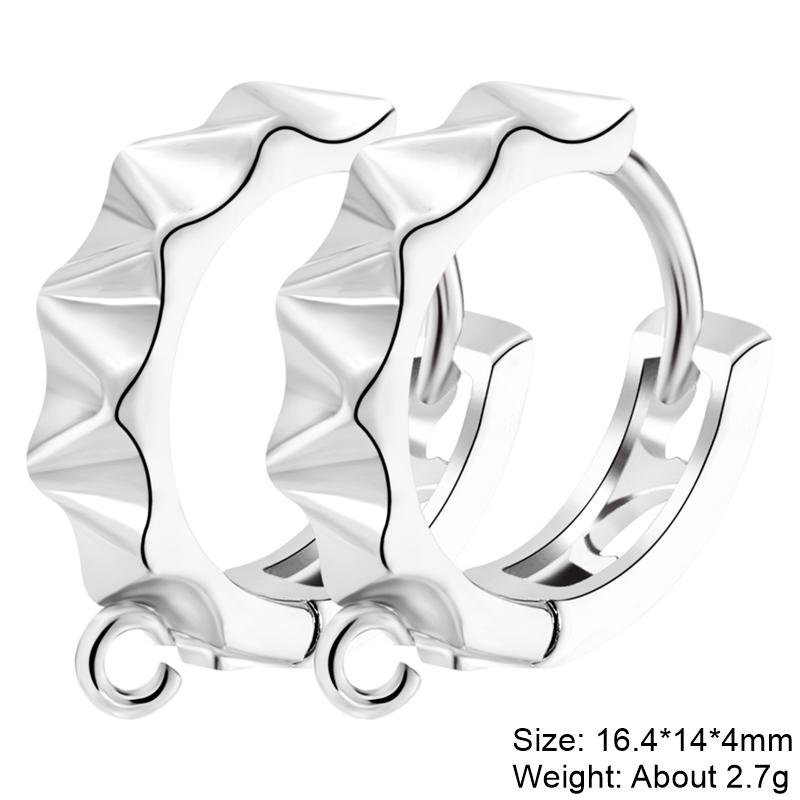 Juya Women Earrings Accessories 4 8Pcs/Lot Gold Silver Plated Shvenzy Ear Wire Fixture Fastener Bale DIY Earring Hooks Clasp