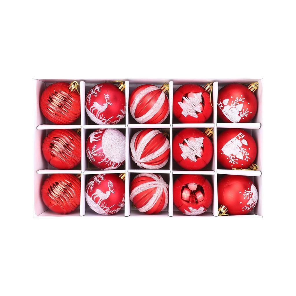 15 Christmas Balls  Christmas Tree Decoration Ornaments For Christmas Tree Holiday Wreath Garland Decoration Ornaments, Red And Gold, 6cm
