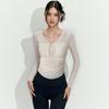 Sexy Mesh High-end Yoga Clothes Long-sleeved Integrated Chest Pad Fitness Professional Training Pilates Sports Top