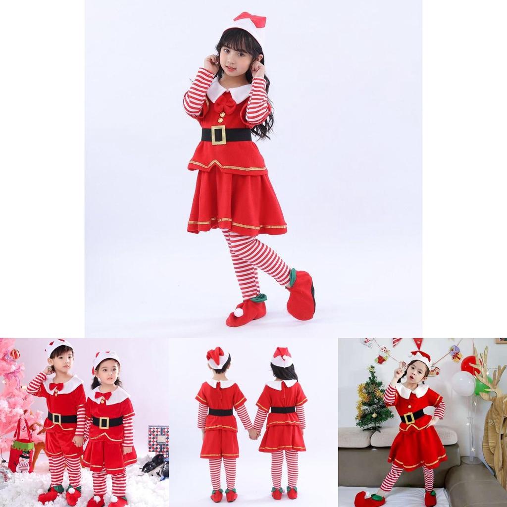 Joyful Christmas Elf Toddler Outfit For Xmas Party Claus Costume