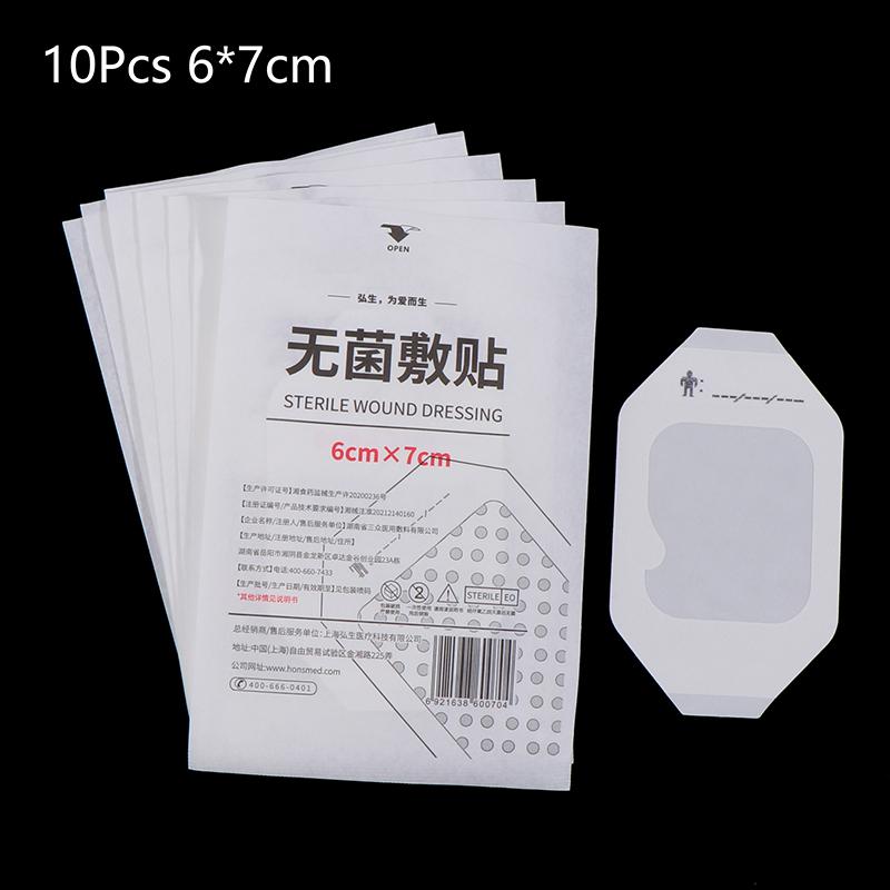 10 stk Gjennomsiktig Filmforbinding Vanntett Sårplaster Selvklebende Plaster Etter Infusjon Innboende Nål Fikseringspasta