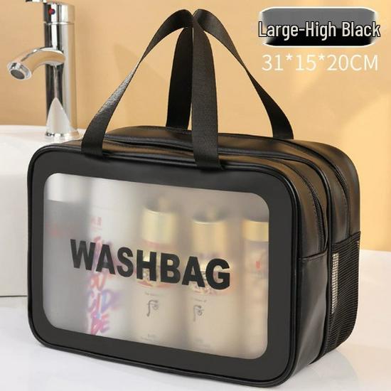 

Мужская водонепроницаемая дорожная косметичка - Прозрачная, портативная, с разделением на влажное/сухое для ванных принадлежностей и плавания