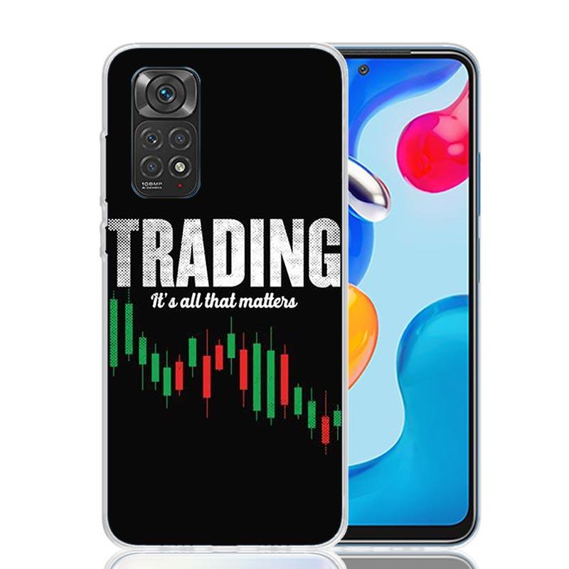 Trade Investment Forex Stock Market Phone Case For Xiaomi Redmi Note 15 14 13 12S 12 Pro Plus 11S 11E 11 11T 10S 10 Art Soft Pat