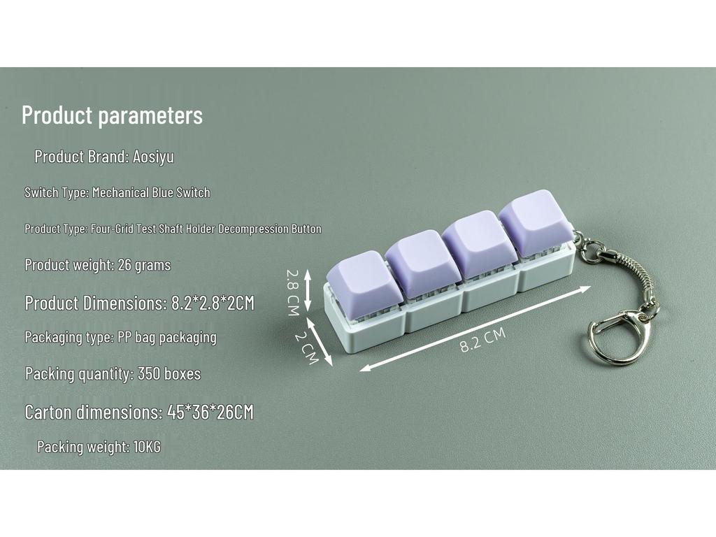 Multi-Color Macaron Keychain: Four-Button Decompression Toy & One-Time Switch Tester