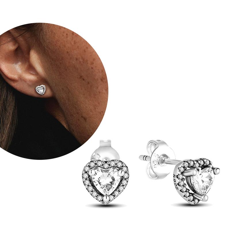 NEW Round Original CZ Hoop Earrings Heart U Shape Moon Star Unicorn Earring for Women Party Engagement Jewelry Gift
