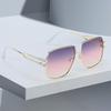 Fashionable High-End Oval Shaped Sunglasses For Women With Unique Golden Frame Delicate Frame Design Paired Women Sunglasses