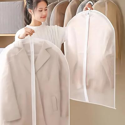 1/3/5/10 Peças Capa Protetora de Pó para Pendurar Roupas Lavável Capa para Vestido de Noiva Saco de Armazenamento para Terno Casaco Organizadores de Roupa para Pendurar no Guarda-Roupa