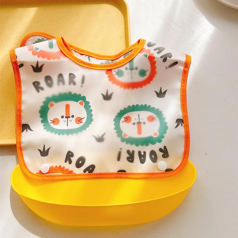 Cartoon 3D Waterproof Baby Bib Detachable Easy Clean Infant Feeding Bib For Boys And Girls Toddler Mealtime Accessory