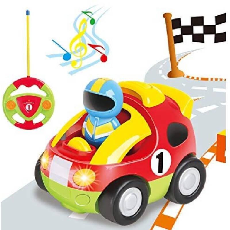 Jakmean Cartoon Remote Control Car Police Car With Colorful Lights And Music For Kids