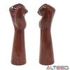 ALTEED Shift Fist Hand Dark Brown for Passenger Knob, Design, Wood, 150mm, M8, M10, M12, 1.25 Pitch, Trucks, Cars, etc.