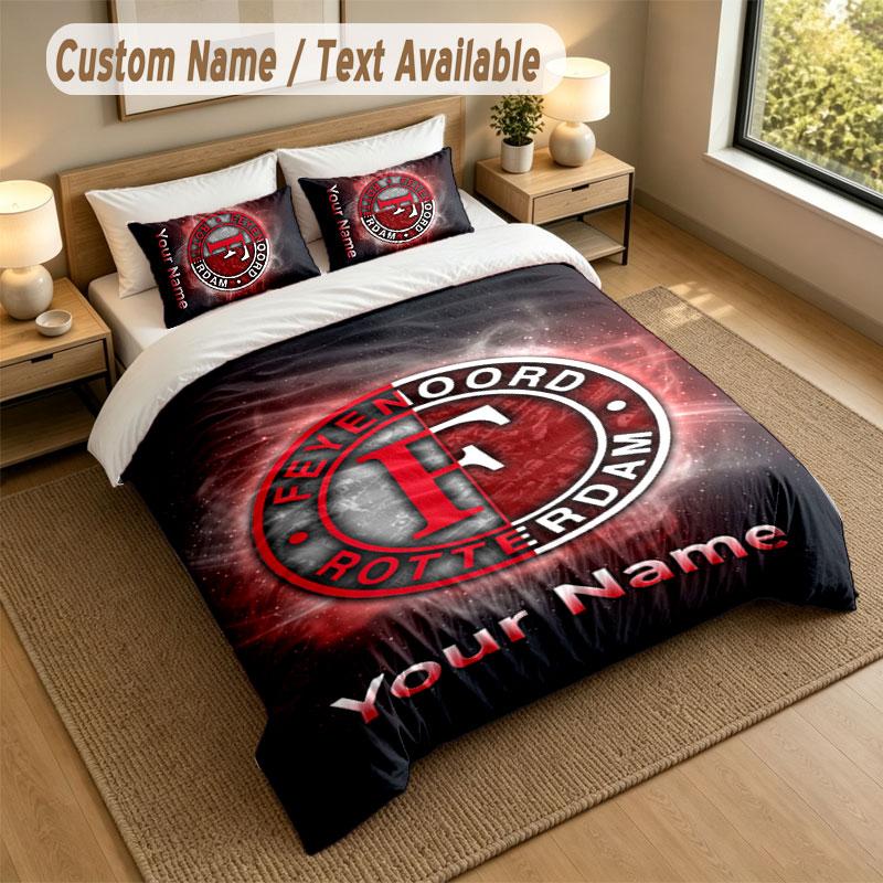 Juego de Cama 1 Funda Nórdica 2 Fundas de Almohada Estampado Feyenoord Ropa de Cama Suave Decoración de Dormitorio