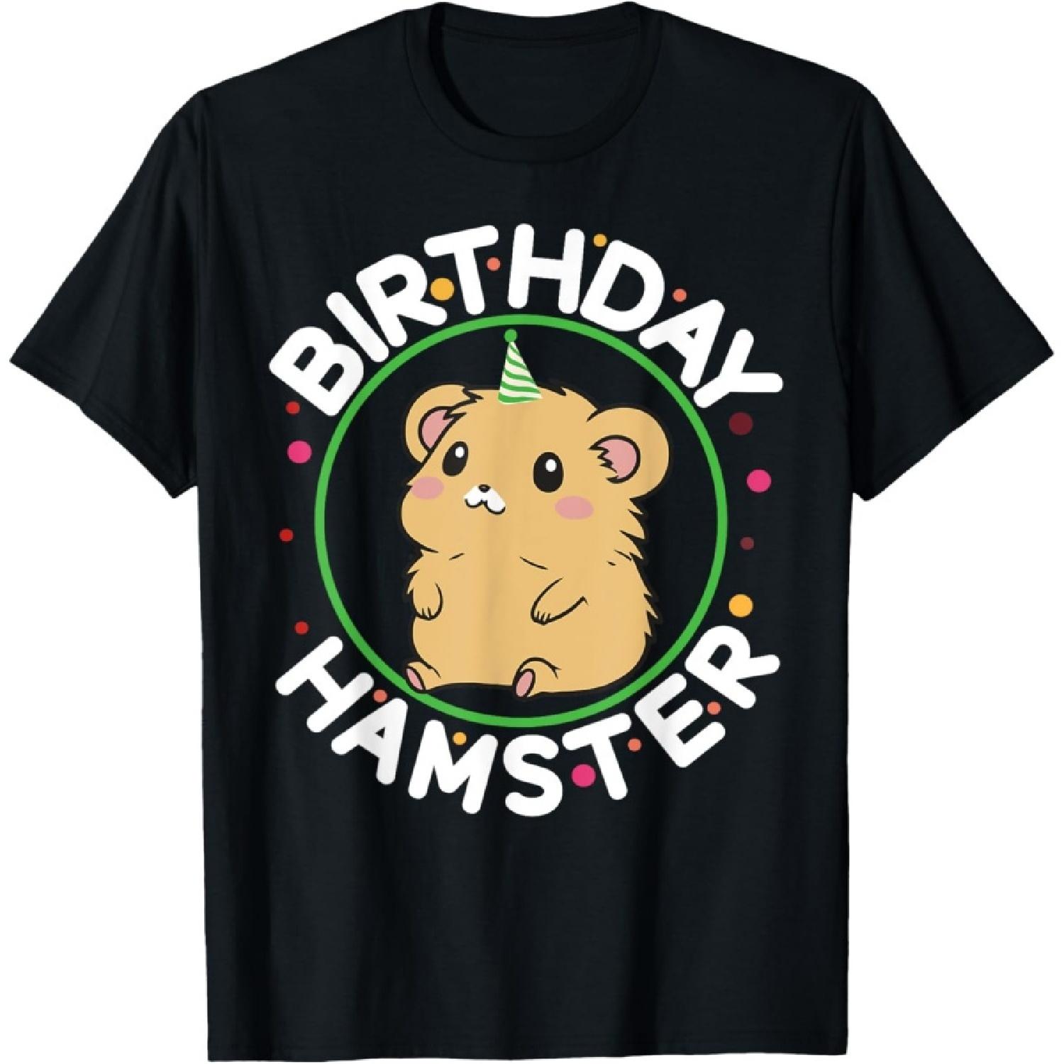 Hamster Gifts Unisex-Kids Hamster Birthday Party Birthday Hamster T-Shirt S