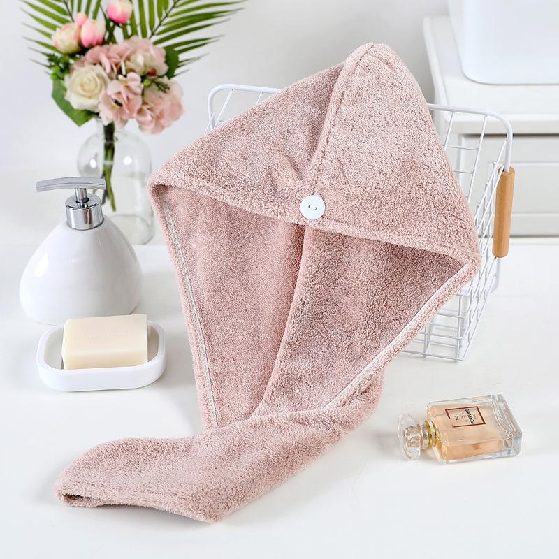 

Coral Fleece Shower Cap: Thick, Soft, Absorbent, No-Shed Women s Dry Hair Towel Cap 25*65 cm