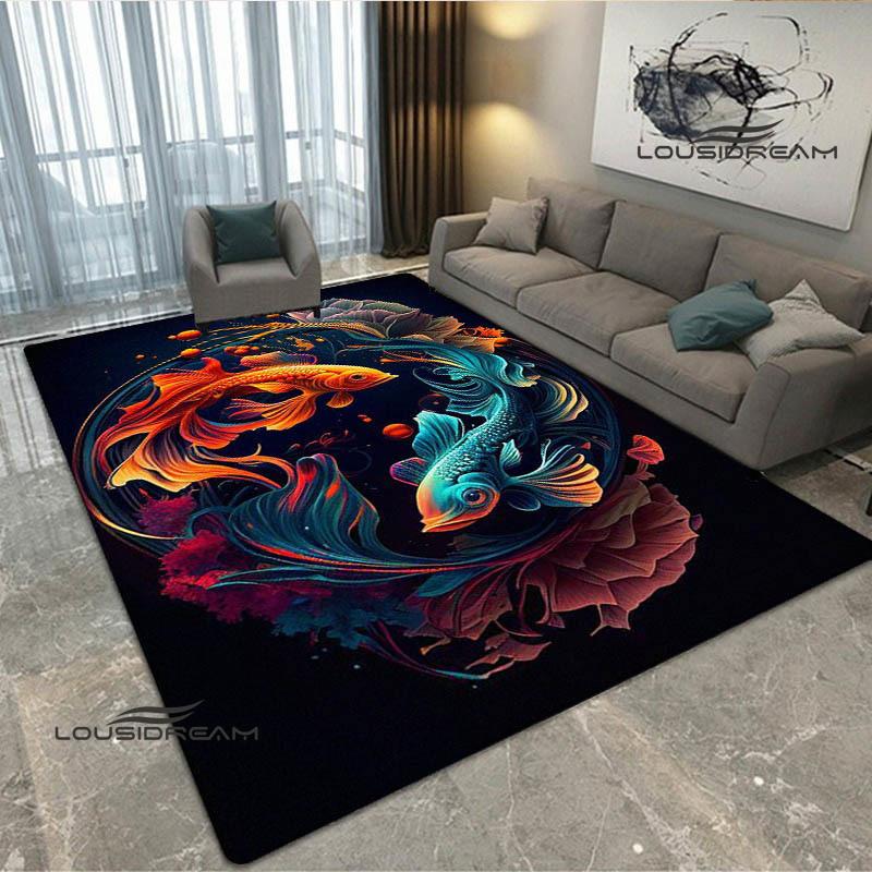3D fish Cute printed carpet Non -slip carpet Yoga mat door mat photography props kitchen mat area rug birthday gift