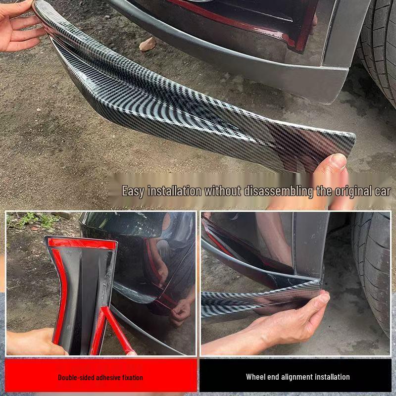 Tesla Model Y Front Lip & Splitter, No-Drill Bumper, Corner Protectors, Anti-Collision Strips, Front Surround Upgrade
