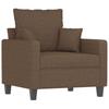 3 Piece Sofa Set with Cushions Brown Fabric