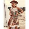 Falda de playa sexy plisada para mujer de verano, vestido casual de longitud media estampado