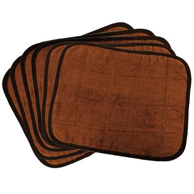 Sauna Mat [Mini Size] 6-Piece Set Popular Towel Fabric Compact Size Commercial Use Washable Quick-Drying Approx. 40×50cm (Brown, 6 Pieces)
